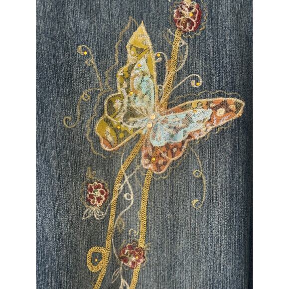 JouJou Y2K Embroidered Denim Jacket XXL - Picture 8 of 14